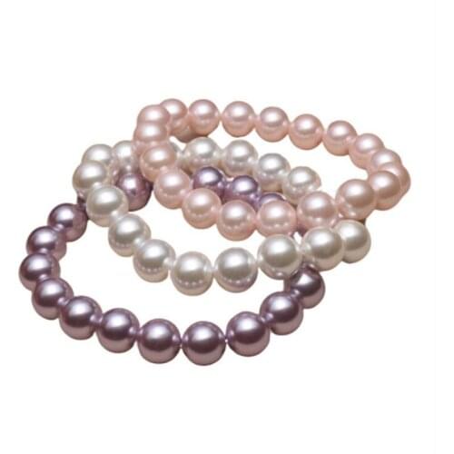 Shell Pearl Bracelet Elastic Chain Bangles for Women Girl Elegant White Simple Jewelry Gifts Party Wedding Daily Life Accessorie