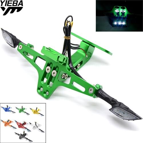 Motorcycle License Plate Bracket Holder with turn light for kawasaki Z750R ZX10R ZX6R/636 H2/H2R ZX1400/ZX14R/ZZR1400 NINJA 300