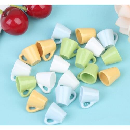 Hot!4Pcs 1:12 Dollhouse Miniature Accessories Mini Resin Mug Model Simulation Japanese Style Water Cup Toy Doll House Decoration