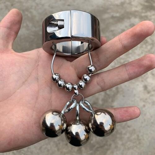 New Metal Ball Heavy Hanger Stretcher Penis Exercise Extender Enlarger Penis Ring Cock Ring Male Chastity Device Sex Toy for Men