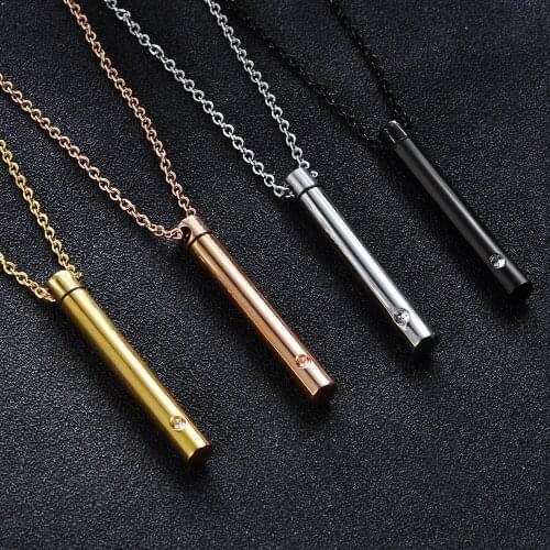 Titanium Steel Minimalist Perfume Pendant Necklace Memorial Ashes Storage Bottles Fashion Jewelry