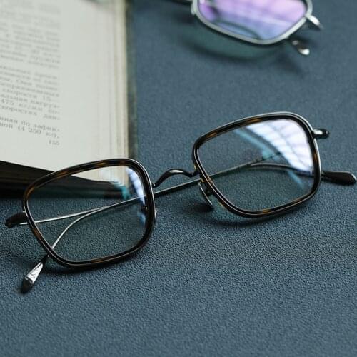 2020 new arrvial titanium glasses frame men retro square optical eyewear computer prescription woman transparent eyeglasses