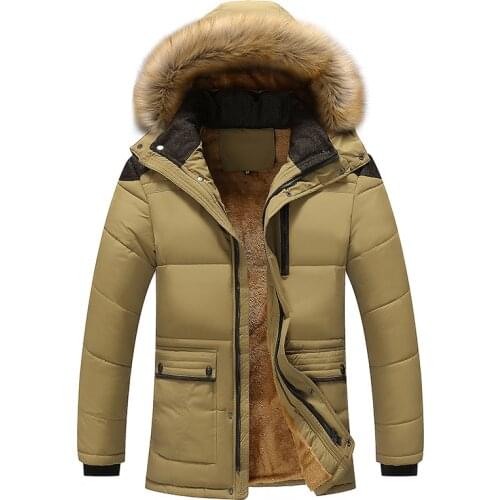 Middle-aged Mens Cotton-padded Clothes Winter Middle-aged MenS Wear Plus Velvet Thick Cotton-padded Clothes Mens Jacket