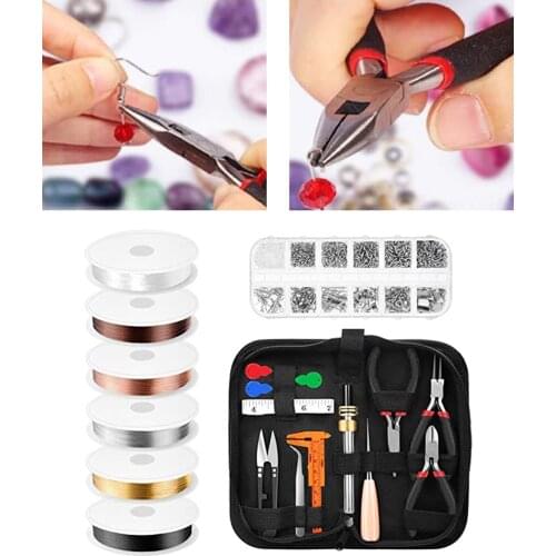 Jewelry Making Supplies Kit with Jewelry Wires and Jewelry Findings Starter Kit Jewelry Beading Making and Repair Tools Kit