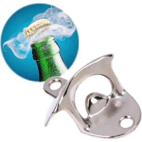 Wall Mount Bar Beer Stainless Steel Iron Glass Cap Bottle Opener High Quality ECO Friendly Kitchen Gadgets Tool LX8814