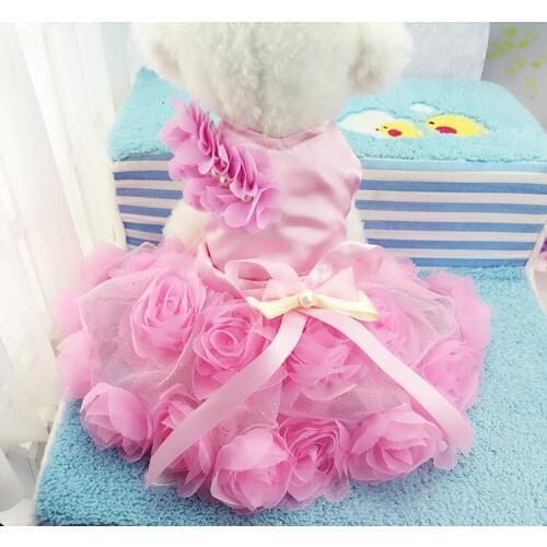 Dog clothes Cat clothes Dress Of Dog Pet Clothes Pet Rose Dress Dkirt Pet Dress SkirtPuppy Kitten New Pet Supplies