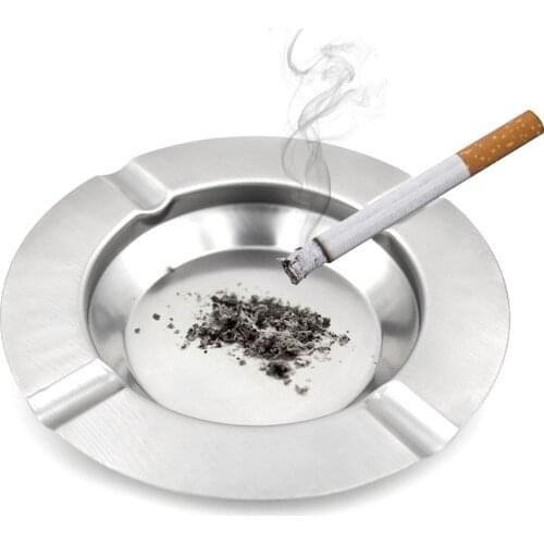 1Pc Cigarette Ashtray Stainless Steel Round and Squared Shape Ashtray For Hotel Bar Restaurant Smoking Accessories