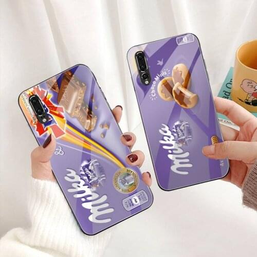 Chocolate Milka Box Phone Cases Tempered Glass For Huawei P30 P20 P10 lite honor 7A 8X 9 10 mate 20 Pro