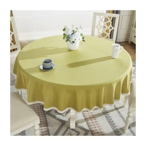 Round Tablecloth, Cotton and Linen Household Thickening European Pastoral Round Table Cloth, Coffee Table Cloth