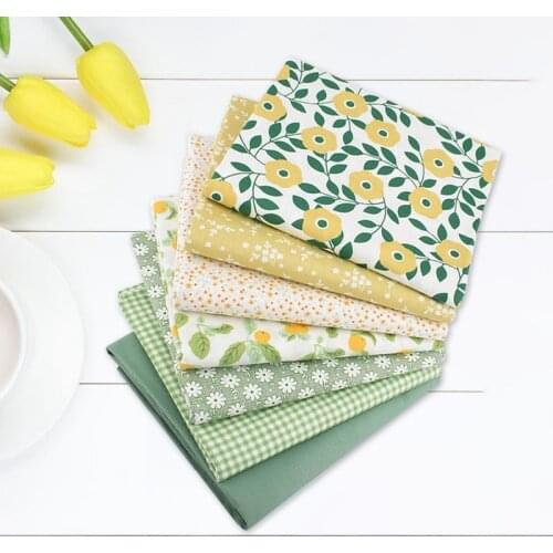 7PCS/Set 25x25cm Cotton Fabric Printed Cloth Sewing Fabrics For Patchwork Needlework DIY Handmade Accessories