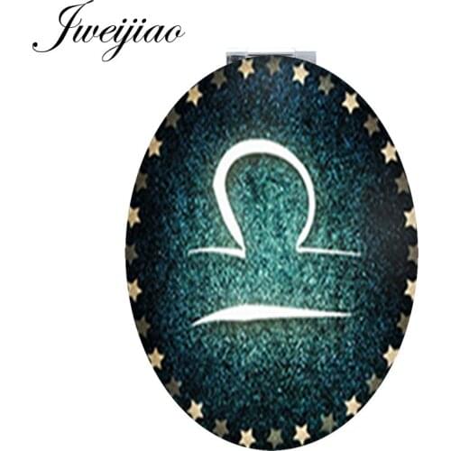Youhaken Fashion astrology DIY game Portable mirror Oval Magnifier spiegel for Libra Scorpio Sagittarius D1191
