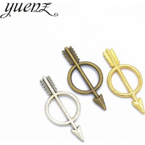 YuenZ 25 pcs Antique silver color arrow Charm Pendants for Bracelet Necklace Jewelry Accessories Diy Jewelry Making 29*13mm M10