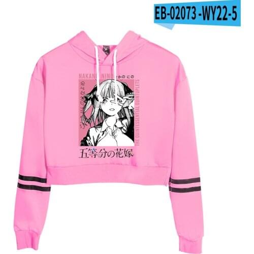 Grils The Quintessential Quintuplets Navel Hoodies Women Fashion Casual Pink Navel Sweatshirt Ariana Grande Sexy Hoody Hip Hop