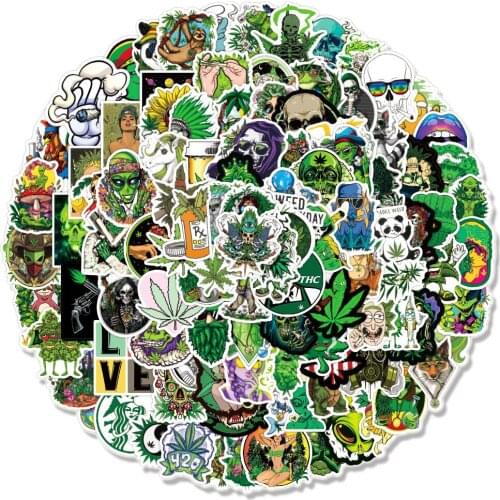 10/50/100PCS/Pack Leaves Character Smoking Graffiti Waterproof Stickers For Motorcycle Car Skateboard Laptop Luggage Decals Toy