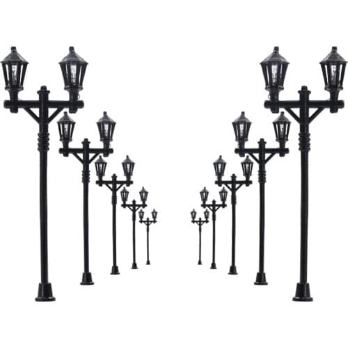 10pcs Model Railway Lamppost Lamps Street Lights HO Scale 7cm 6V New LFT24 model outdoor light bulbs model building kit