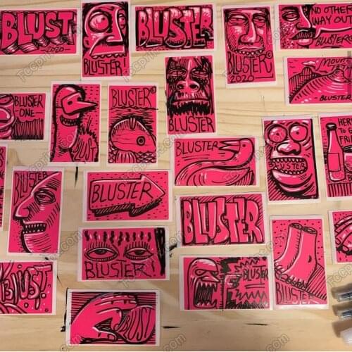 Free Shipping 100pcs Blank Fluorescent Pink Eggshell Stickers Graffiti Slaps Size 3.93"x2.36"