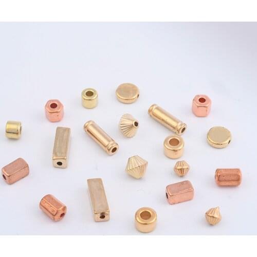 100Pcs Plastic Charms Beads Bracelet Necklace DIY Oblate Cuboid Polyhedron Tube Loose Spacer Beads For Jewelry Making Supplies