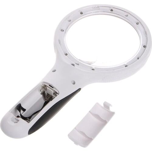 10X Handheld Magnifier Magnifying Glass Lens Loupe 8 LED Light With Money Detect