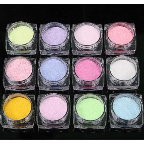 12 pcs/ A set Sequin Nail Glitter Different Nail Art Powder Sparkle Flakes Manicure Pigment