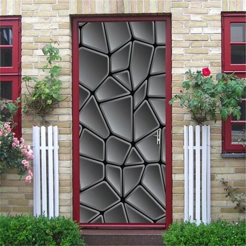 3D Door Wallpaper Adhesive Home Decor Waterproof Removable Poster Sticker Living Room Renovation Vinyl Wall Mural deur sticker