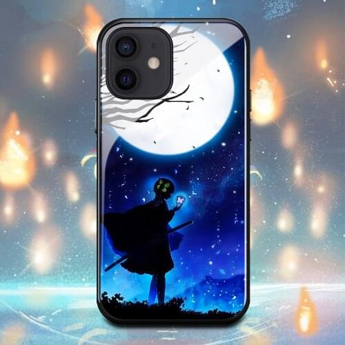 Demon Slayer Tsuyuri Kanao Phone Case For Iphone 11 11Pro X XR XS Max 12Mini 12Pro 6 6s 7 8 Plus Tempered glass shell Cover