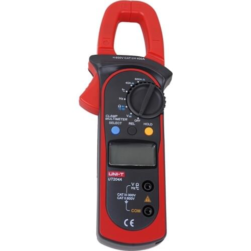 UNI-T UT204A DC/AC Voltage Current Digital Clamp Meter with Resistance, Capacitance, Frequency and Temperature Measurement