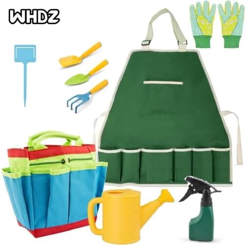 Kids Gardening Tools,Garden Toys with Gloves,Aprons,Kettles,Shovel,Flower Basket Bags,Outdoor Indoor Toys Gift for Boys & Girls