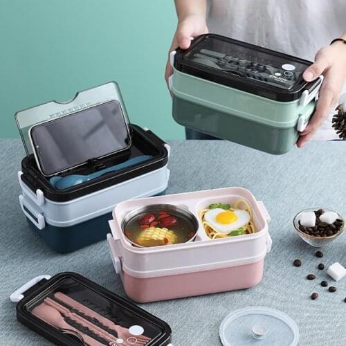 Stainless Steel Insulated Lunch Box Student Office Worker Double-layer Lunch Box Tableware Bento Food Container Storage Boxes