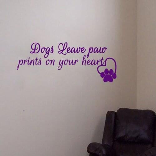 ZOOYOO Dogs Paw Print And Heart Wall Sticker Home Decor Living Room Bedroom Wall Decals Pets Shop Decoration Art Murals