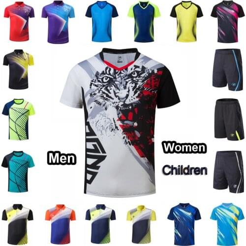Men Women Tennis T Shirt , Girls Boys Tee Shirts Tennis Sportwear , Youth Badminton Kits Shorts , Table Tennis Training uniform