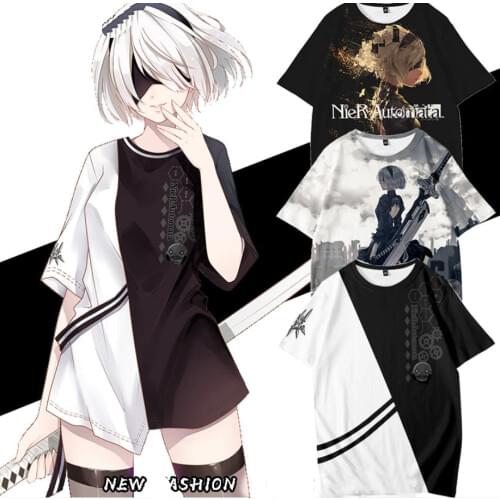 NieR:Automata 2B T-shirt Game NieR Automata 9SCosplay T shirt Fashion Men Tops Tees