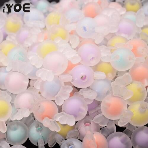 IYOE 10/30/50pcs 9x19mm Multicolor Matte Acrylic Beads Loose Spacer Candy Sugar Jewelry Beads For DIY Making Bracelet Necklace