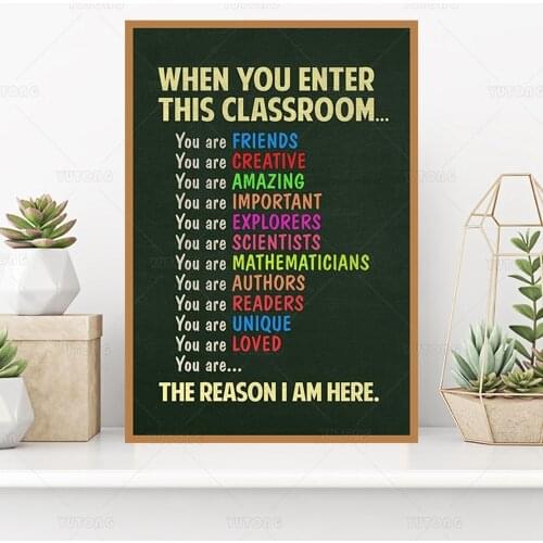 When You Enter This Classroom Sign Educational Rules Cool Wall Teacher Supplies for Classroom School Decor wall art poster print