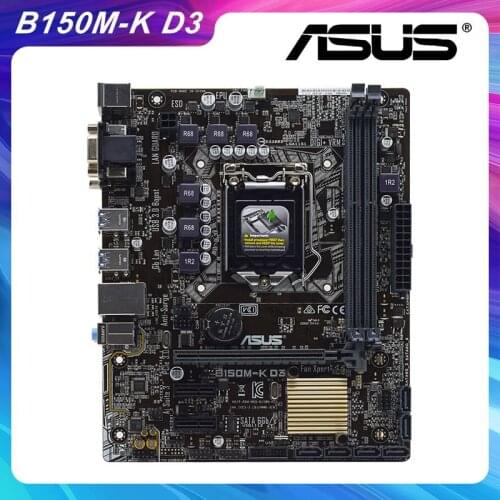 ASUS B150M-K D3 Desktop Original LGA 1151 Intel B150 B150M PC Motherboard DDR3 32GB Core i7 i5 i3 CPU PCI-E X16 3.0 Slot USB3.0