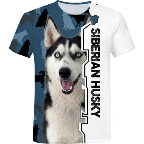 Dog 3D printing mens summer clothing foreign brand 3D printing mens clothing casual style short sleeve 2021