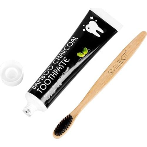 IVISMILE Teeth Whitening Toothpaste Activated Charcoal Deep Cleaning Stains Fluorid Free Fresh Mint Flavor Dental Oral Care Tool