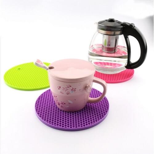 2018 New Round Silicone Non-Slip Heat Resistant Pot Table Mats Holder Coaster Cushion Placemat LX4275