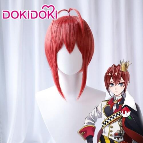 DokiDoki Twisted Wonderland Cosplay Wig Riddle Wig Men Short Red High Temperature Fiber Twisted Wonderland Wig Riddle Cosplay