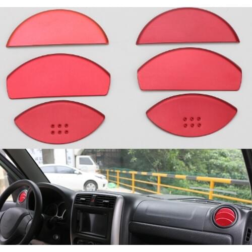 Fit For Suzuki Jimny 2007-2015 Auto Car Air Conditioner Vent Trim Cover Sequins Styling Aluminum 4 Colors 6Pcs/set