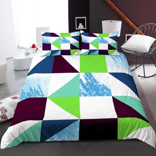 Simple Geometric Pattern Printed Duvet Cover Bedding Sets for Home Hotel Bed Decor Quilt Covers US Single Twin King Queen Size