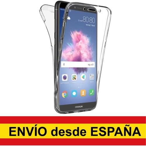 Transparent dual TPU silicone case for HUAWEI P SMART 2018 front and back top quality 360