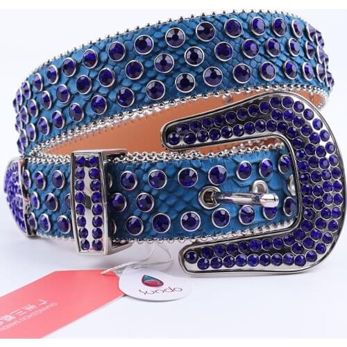 New Designer Rhinestone Belt Western Cowboy Dimon Studded Belt High Quality Genuine PU Leather Punk Bling Belts For Woman Man