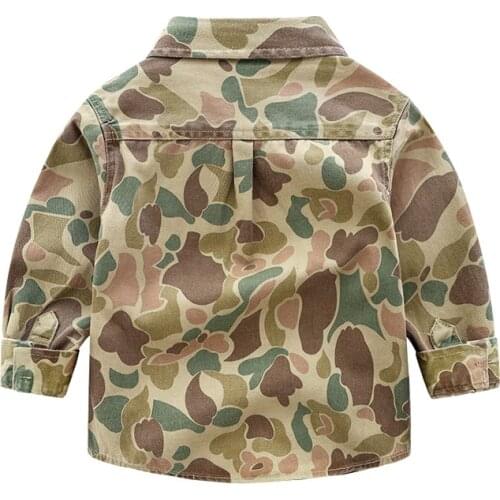 Toddler Boys Shirts Fashion Casual New Style Boys Camouflage Shirt 2 3 4 5 6 7 Y Baby Kids Blouses Children Clothes Autumn Tops