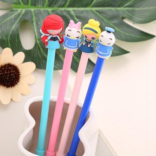 24 Pcs Creative Stationery Mermaid Gel Pen Student Learning Office Writing Stationery Black Pen Wholesale Kawaii School Supplies