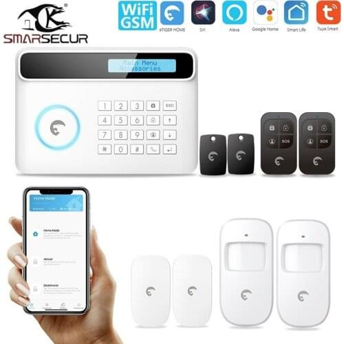WiFi Smart Home Anti-theft Burglar GSM Alarm System Wireless Security Home Wifi Motion Sensor Magnetic Alarm Tuya Alexa Google