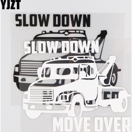 YJZT 14.3×11.9CM SLOW DOWN MOVE OVER Vinyl Car Sticker Decal Creative Accessories Black/Silver 4C-0528