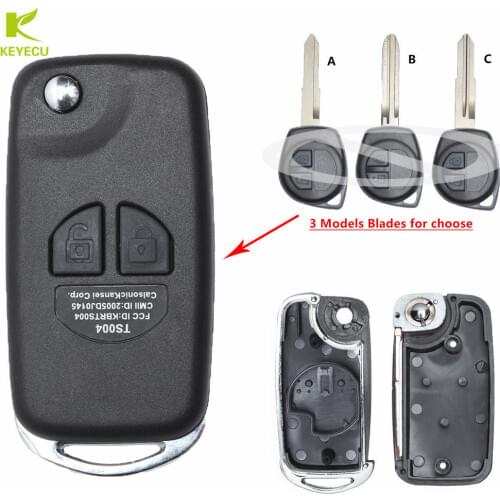 KEYECU Replacement Folding Modified Remote Shell Case 2 Button for Suzuki Grand Vitara Swift Ignis SX4 Liana