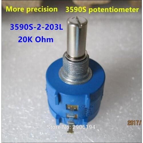 10pc 3590S-2-203L 3590s 20K ohm potentiometer switch 10 ring precision adjustable resistor multi turn potentiometer 3590s-2-203l