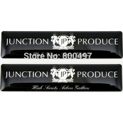 2 x Newest 3D Car Styling Aluminum Glue Decal Car Trunk Emblem Car Accessories Adhesive Badge for JP Junction Produce