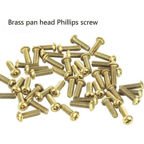 20/30pcs M4/M5/M6 brass pan head Phillips screw copper machine screw mechanical pan head brass screw